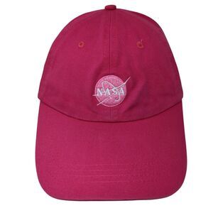 NASA Slideback Hat Pink One Size Adjustable Embroidered Prairie Mountain